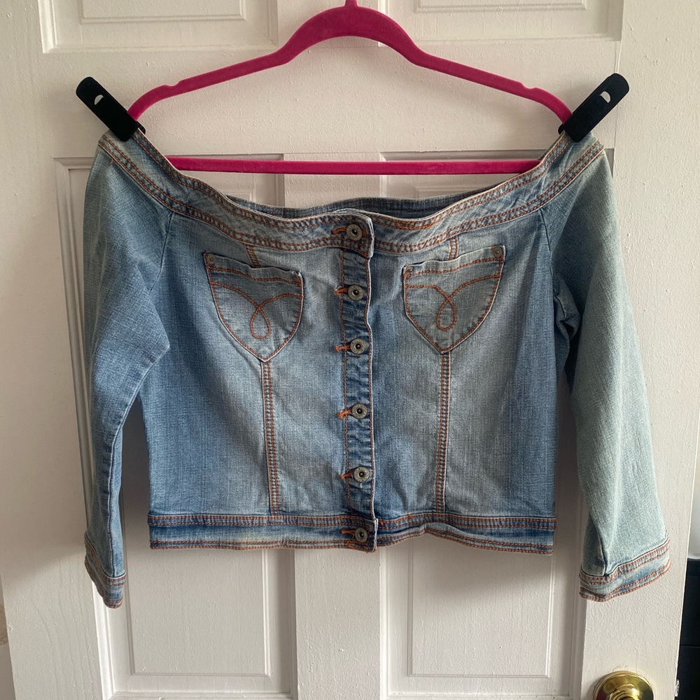 Y2K Fluid Jeans Off the Shoulder Top